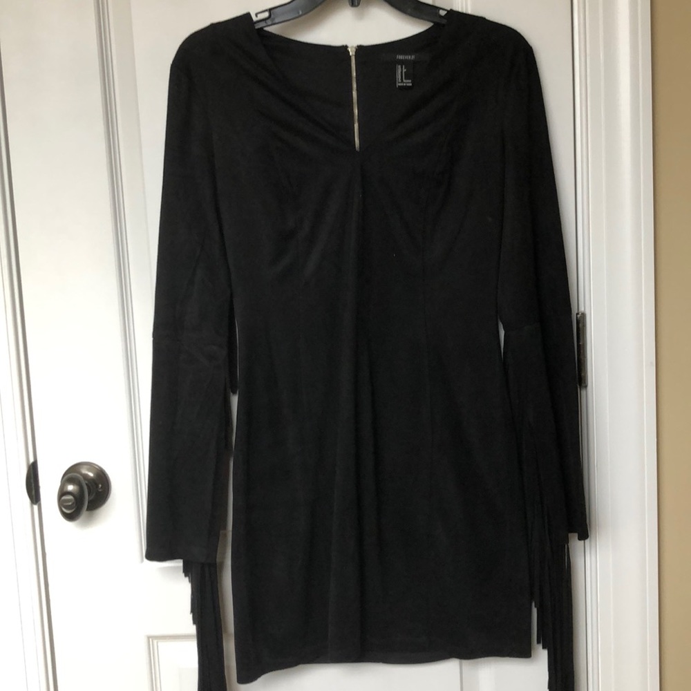 Forever 21 Black Suede Fringed Women’s Dress S